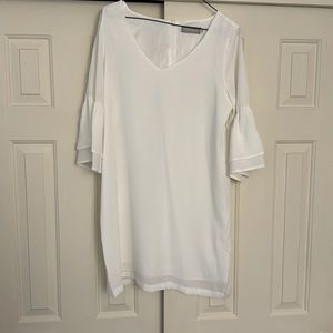 White flowy mini dress